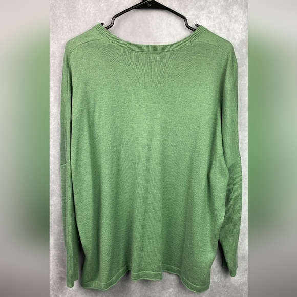 J Jill Sweater Womens Large Seafoam Green Wool Silk Blend Boxy Oversized Size XL - Picture 3 of 5